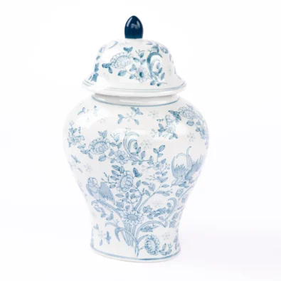 Bluebird Ceramic Bird & Flower Pattern Urn Ceramic Urn