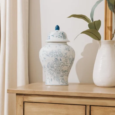 Bluebird Ceramic Bird & Flower Urn