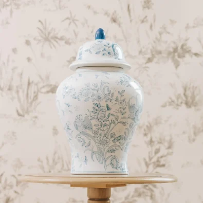 Bluebird Ceramic Bird & Flower Urn