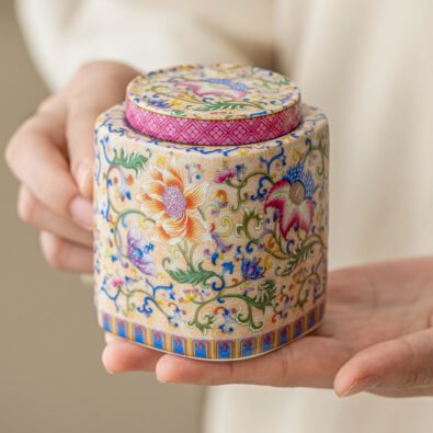 Blooming Blooms Colourful Enamel Ceramic Pet Urn