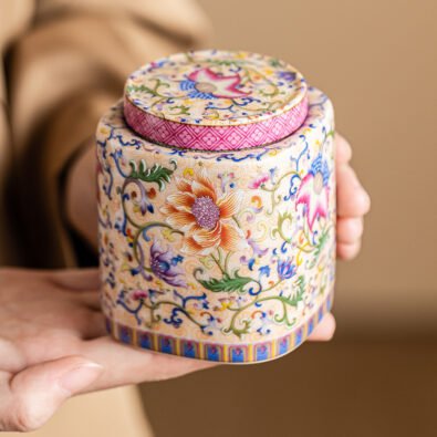 Blooming Blooms Colourful Enamel Ceramic Pet Urn
